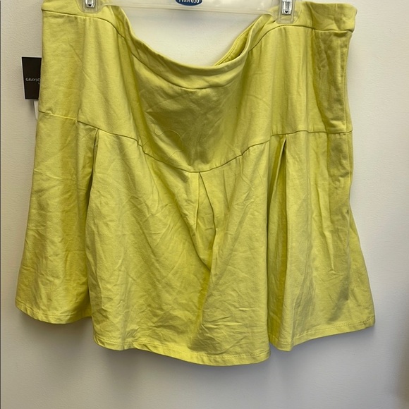 Grayson Threads Yellow Green Pleated A-Line Skirt 3x - Picture 3 of 4